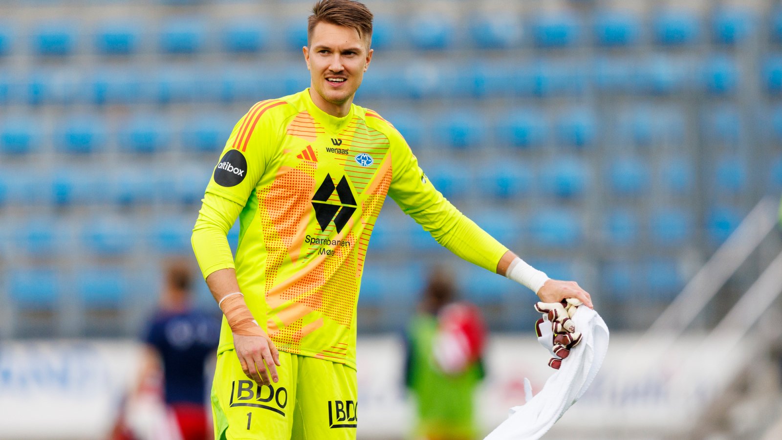 Moldes keeper Jacob Karlstrøm etter Europa League kvalifiseringskampen i fotball mellom Molde og Silkeborg på Aker Stadion.