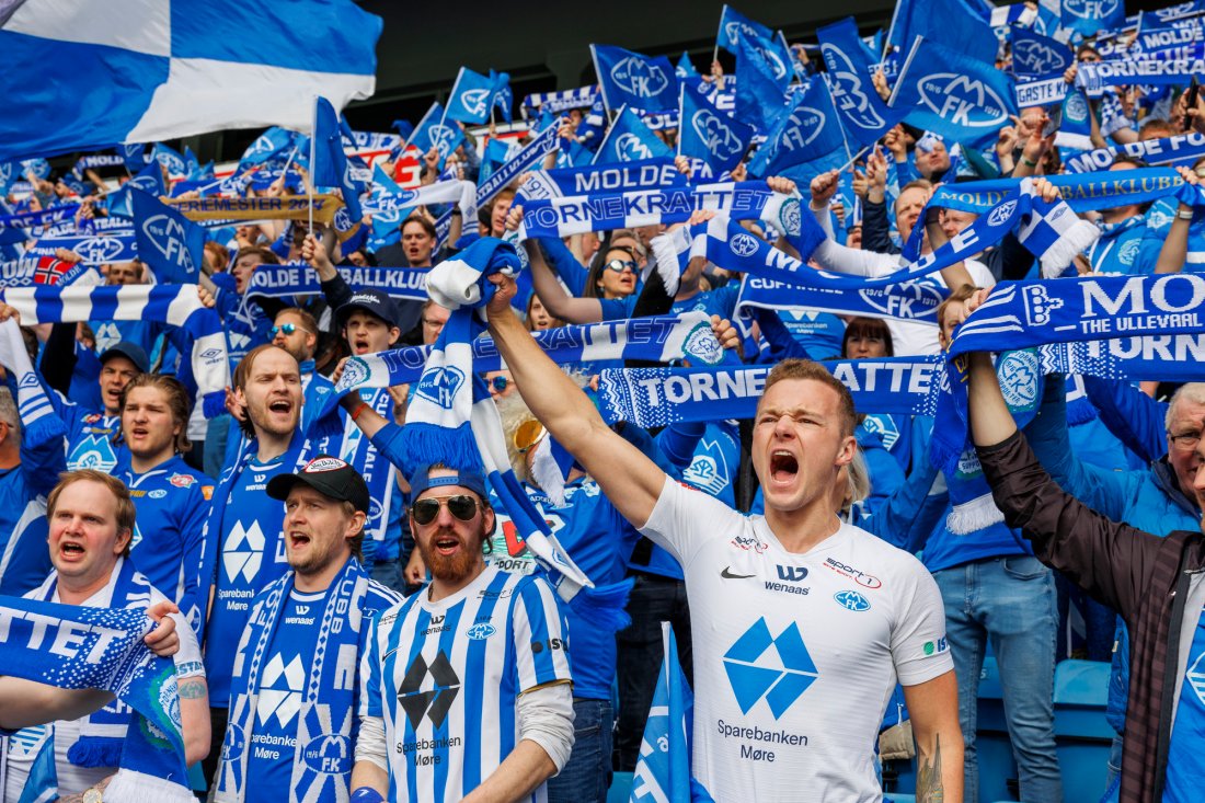 Den blå veggen på Ullevaal Stadion kunne feire cupgull 1. mai 2022. Foto: Svein Ove Ekornesvåg / NTB