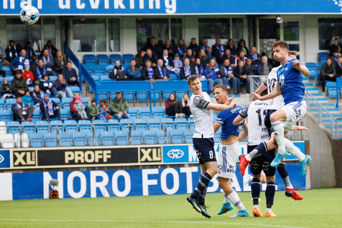 Kristoffer Haugen setter inn 1-0 mot Kristiansund. Foto: Svein Ove Ekornesvåg / NTB